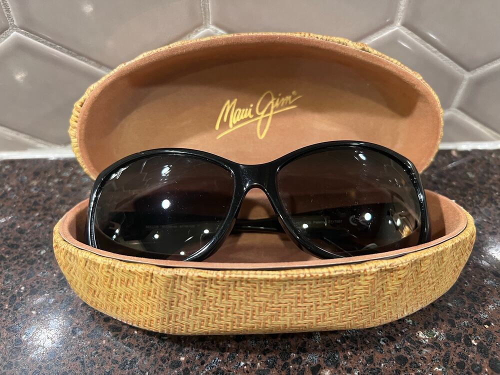 Maui Jim MJ295-02 Sunglasses Nalani Black With Basketweave Texture Case Womens